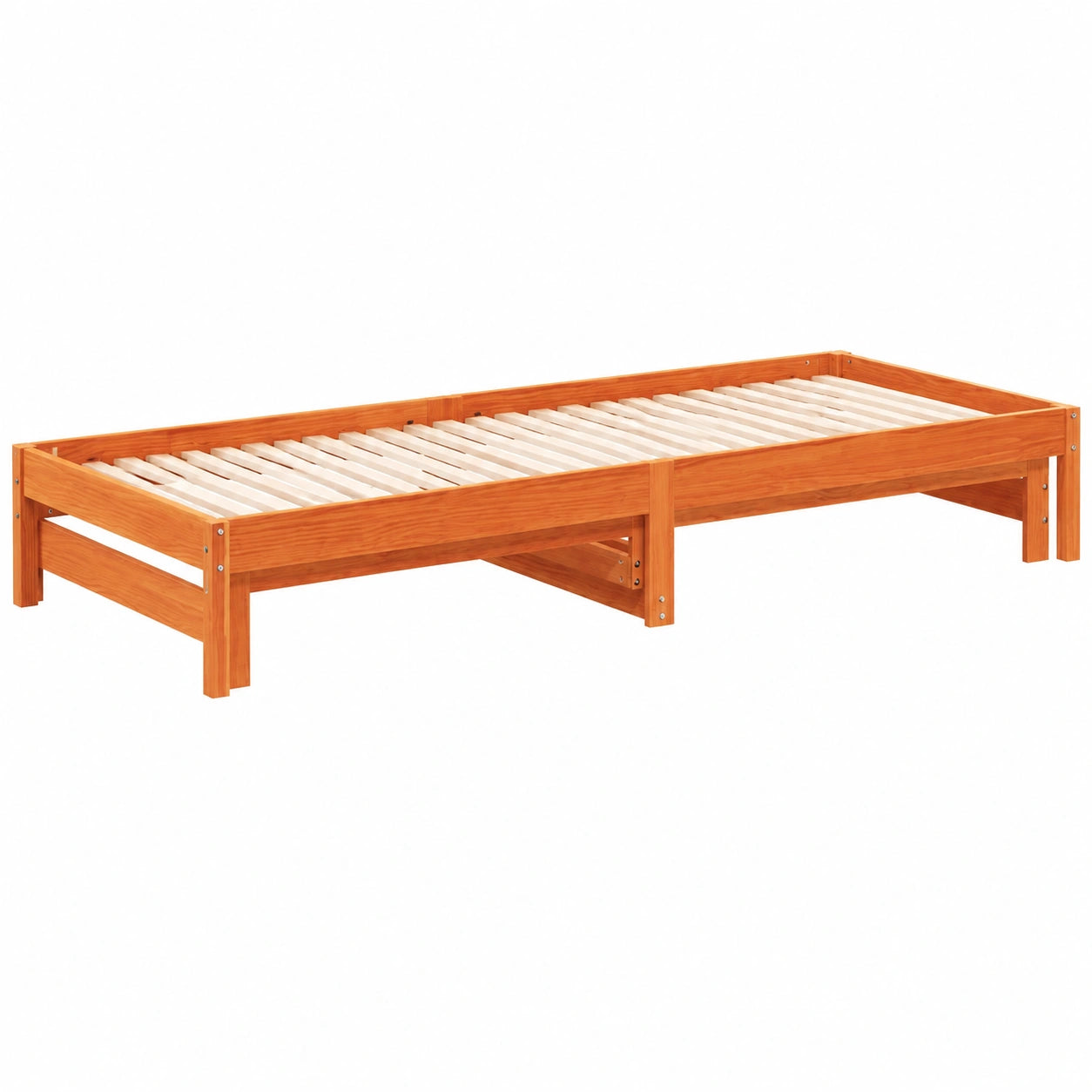 Lit de Jour avec Lit Gigogne 80x200 cm en Pin Massif Marron