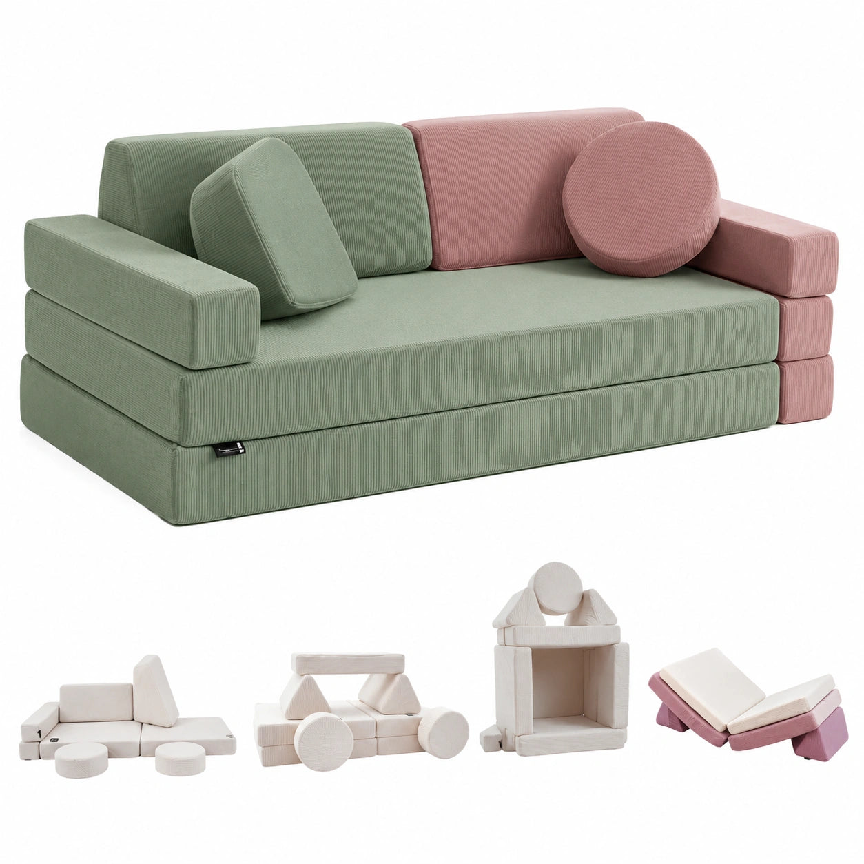 Canapé Enfant Convertible 2 Places en Lit d'Appoint