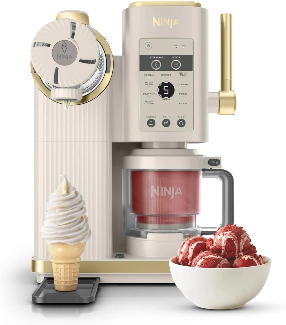 NINJA CREAMi Machine ¨¤ Glace avec 2 Bols, 13 Fonctions pour Glaces, Sorbets, Milkshakes, Option Extra, Dor¨¦