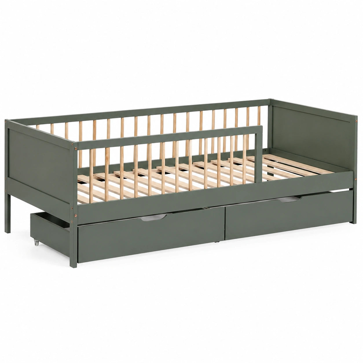 Lit Enfant 190x90 en Bois avec Sommier et Tiroirs