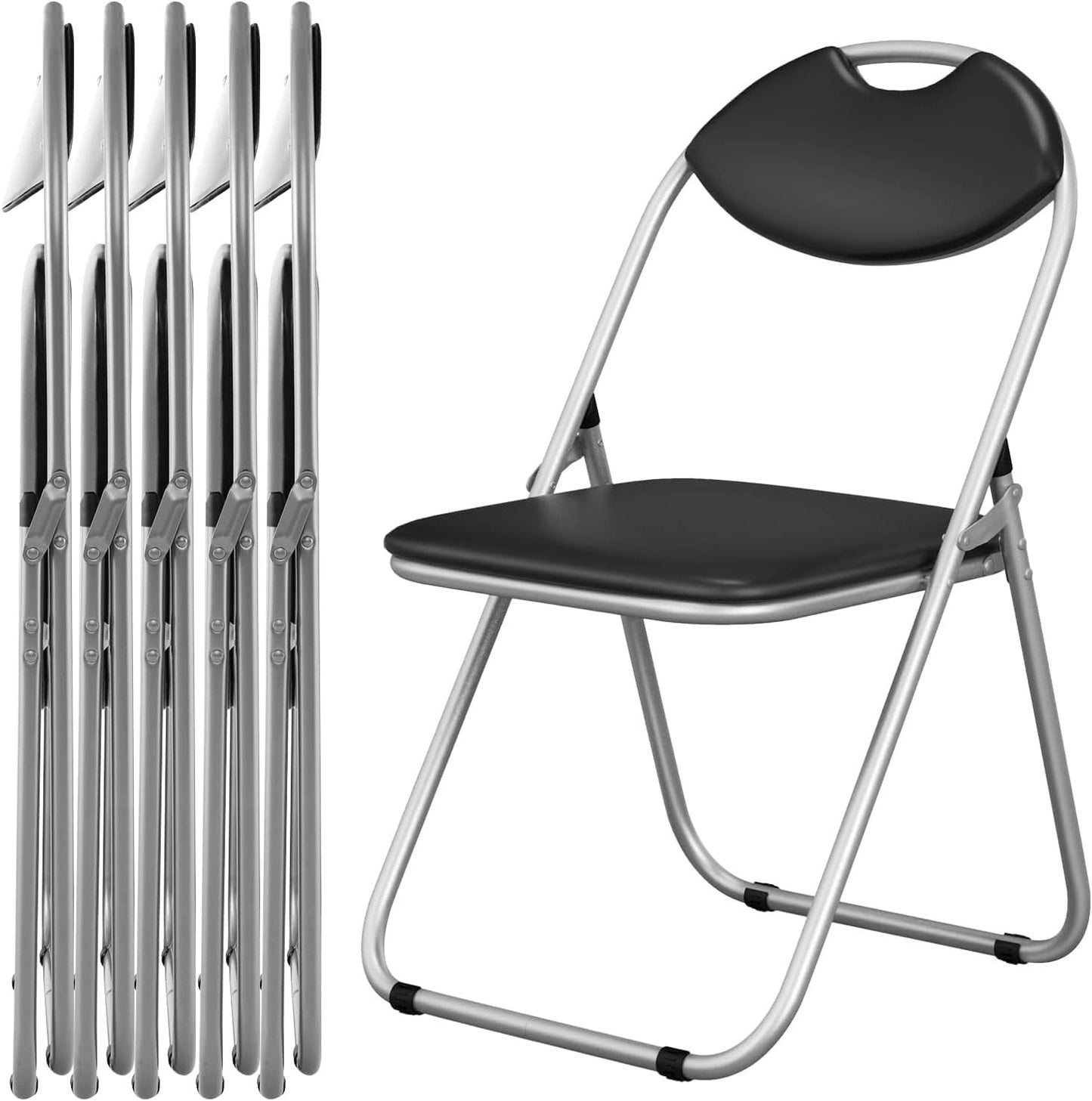 Ensemble de 6 chaises pliantes confortables avec si¨¨ge rembourr¨¦, id¨¦ales pour bureau et salle ¨¤ manger, capacit¨¦ 115 kg