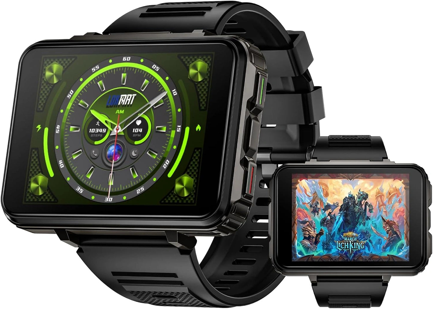 Montre Connect¨¦e LOKMAT 4G 6 Go RAM 128 Go ROM Android avec Appels, ¨¦cran 2,4 pouces, Sport, Batterie 1500 mAh, Double Cam¨¦ra, WiFi, Bluetooth, GPS pour Hommes