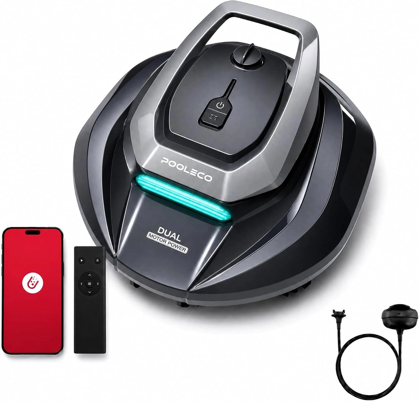 Robot de Piscine Pooleco 10s, Nettoyage Sans Fil, Contr?le via App, Auto-Parking, Pour Piscines Hors Sol et Enterr¨¦es