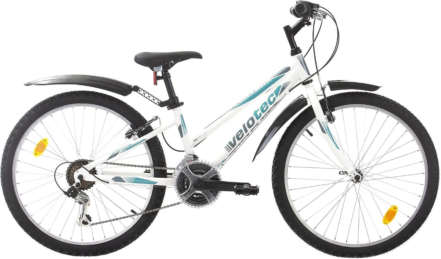 V¨¦lo VTT 24'' en Aluminium pour Filles, 18 Vitesses, Freins V-Brake, Taille 130-160 cm