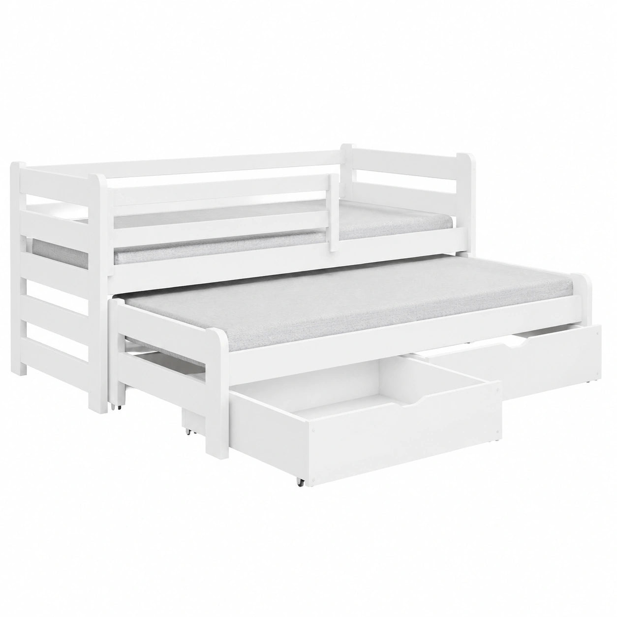 Lit Enfant Fonctionnel avec Tiroirs et Protection Anti-Chute