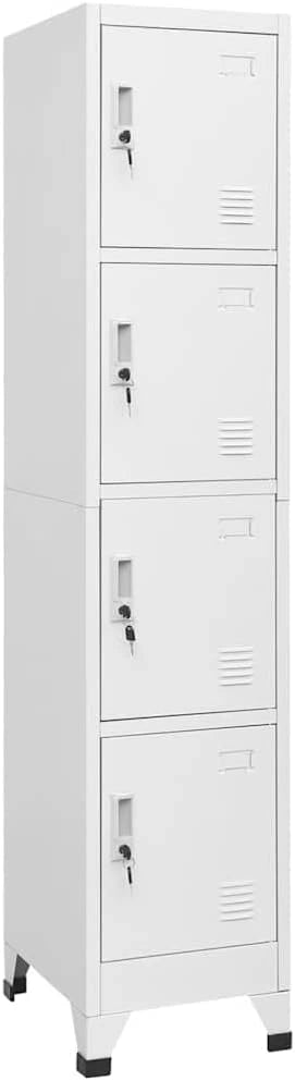 Armoire de Rangement ¨¤ Casiers 4 Compartiments Vestiaire M¨¦tallique Int¨¦rieur