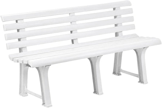 Banc de Jardin en PVC Blanc pour Terrasse - Mod¨¨le Orchid¨¦e 145x49x74 cm