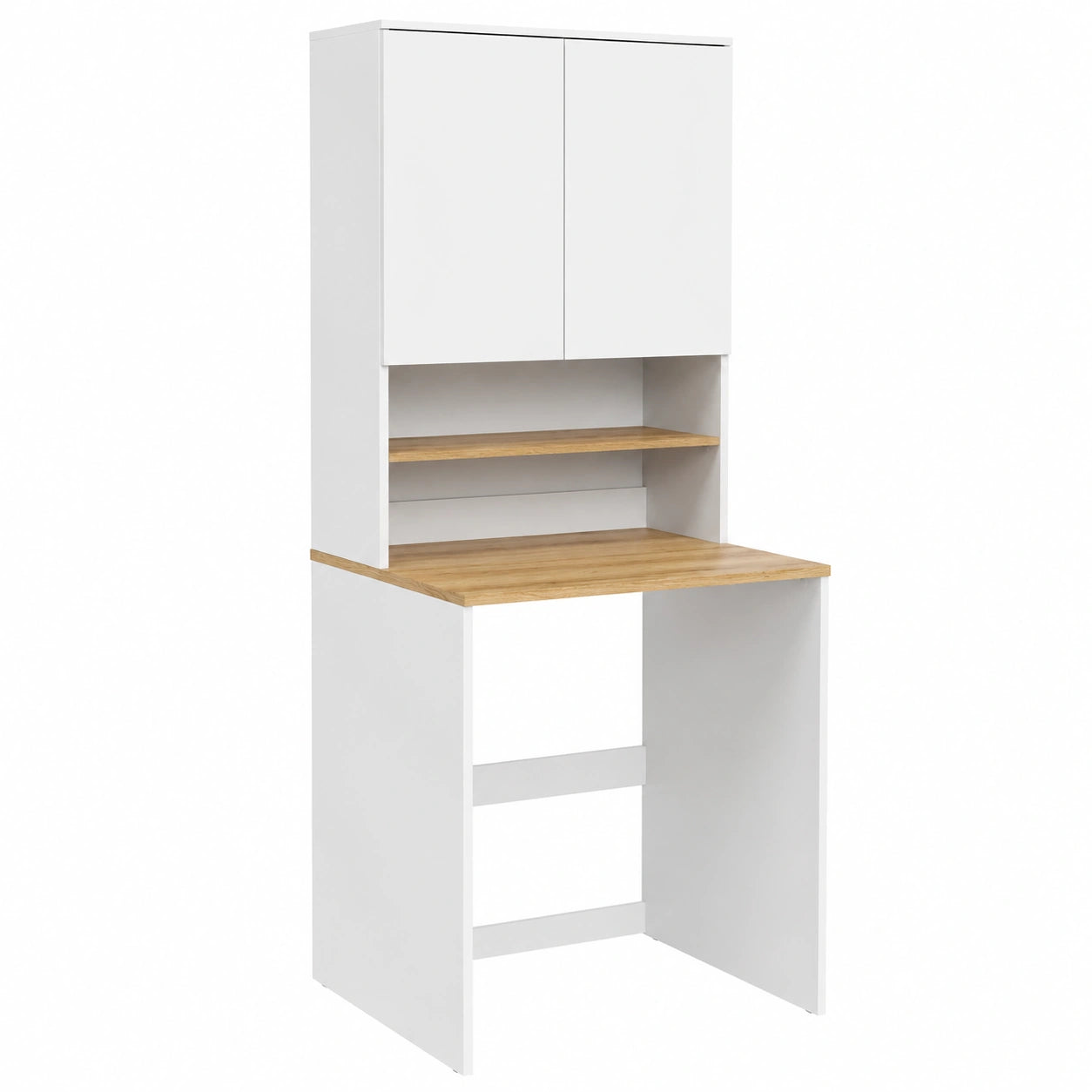 Armoire de Rangement pour Machine à Laver, Blanche, avec Étagères
