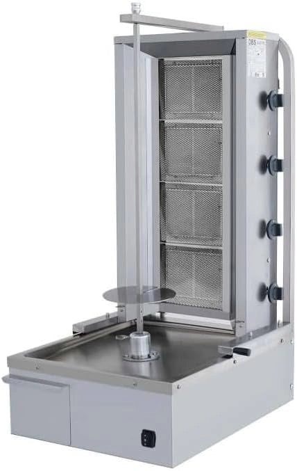 R?tissoire ¨¤ Kebab 4 Br?leurs - Gaz - Acier Inoxydable - Rotation Automatique - Pour Restaurants et Snacks