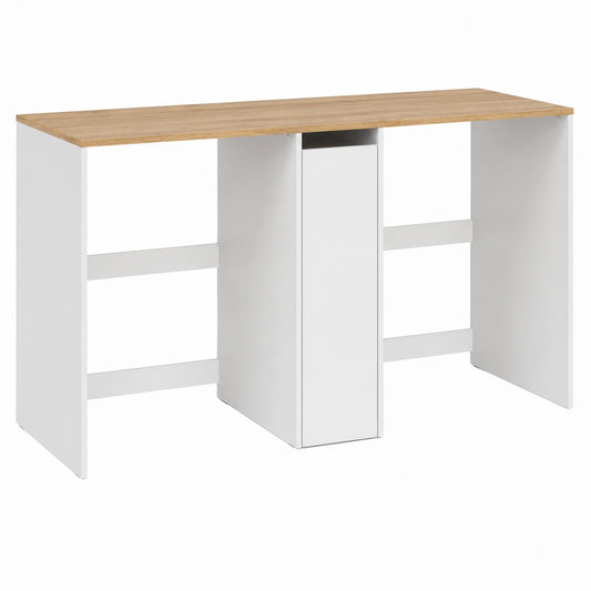 Armoire de Salle de Bain pour Machine à Laver avec Rangements, Blanc/Chêne
