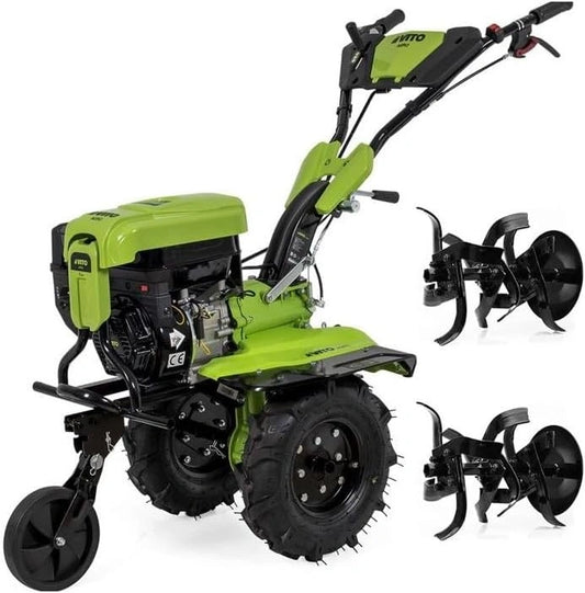 VITO - Motobineuse Thermique 7CV 4 Temps 5200W 212cc avec Fraises et Butteur