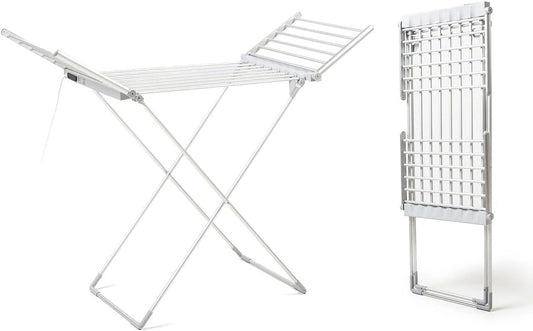 ¨¦tendoir ¨¦lectrique Pliable, ¨¦cran Tactile, 20 Barres Chauffantes, Minuterie jusqu'¨¤ 12h, Temp¨¦rature de 35 ¨¤ 60¡ãC, Structure Aluminium Robuste, Capacit¨¦ 15 kg, ¨¦conome en ¨¦nergie