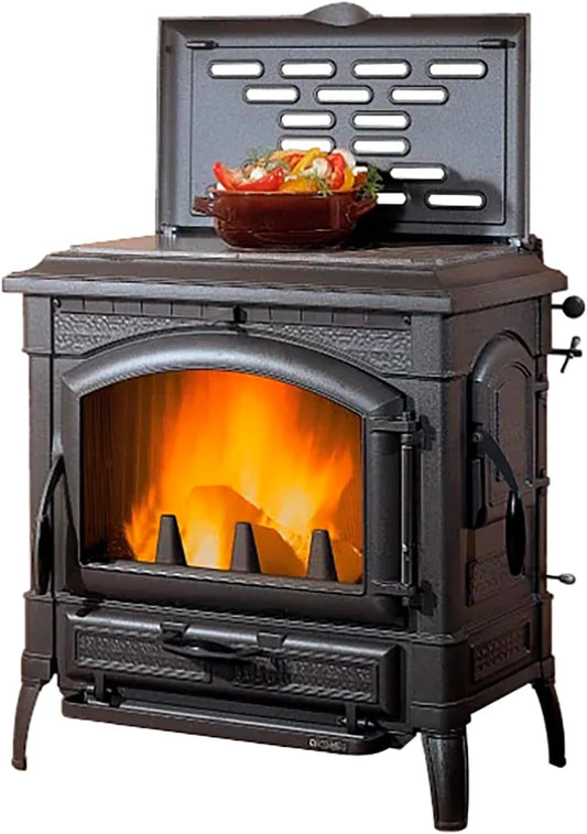 Po¨ºle ¨¤ bois en fonte La Nordica Isotta, 7,9 kW, avec plaque de cuisson et syst¨¨me d'air secondaire