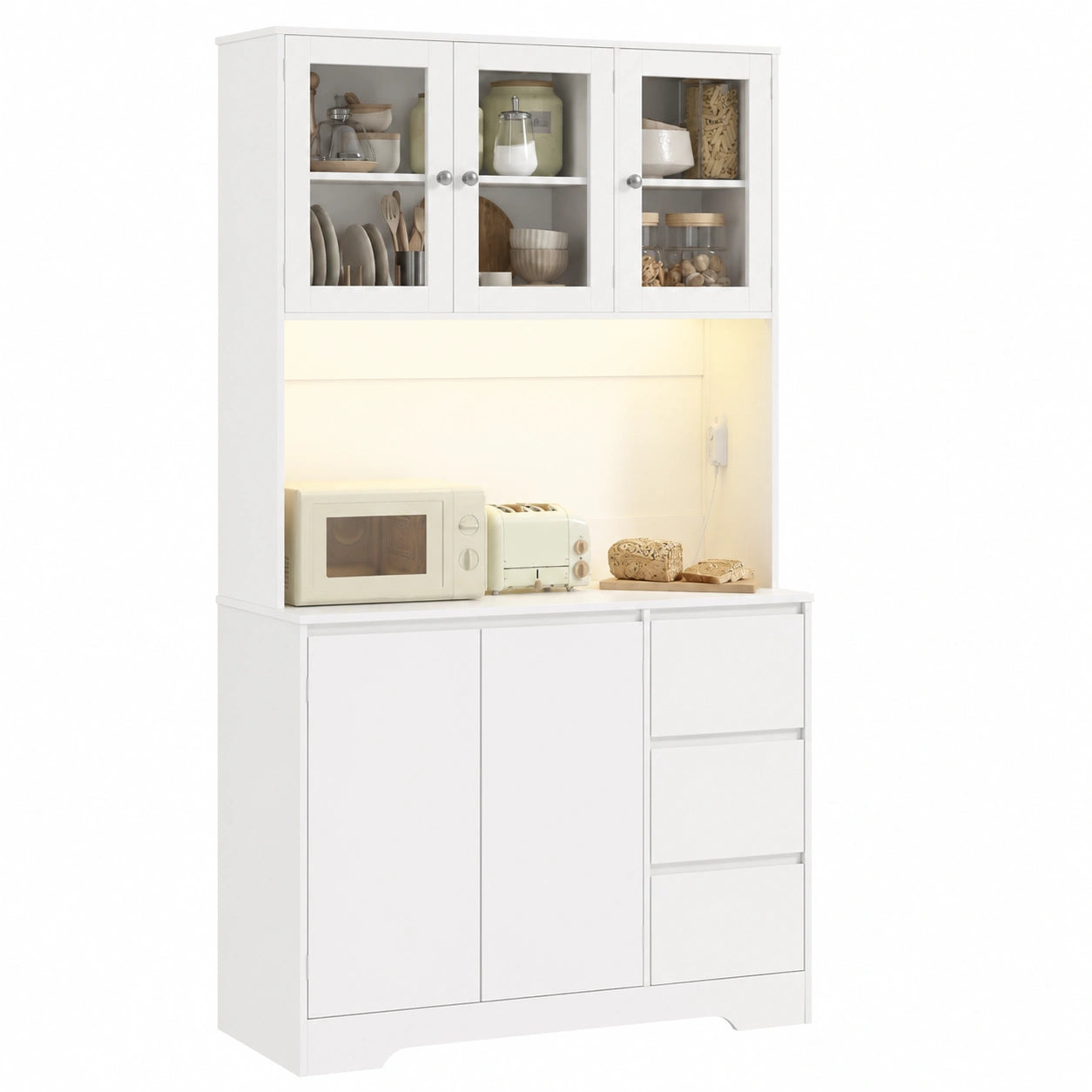 Meuble de Rangement avec Éclairage LED et Tiroirs