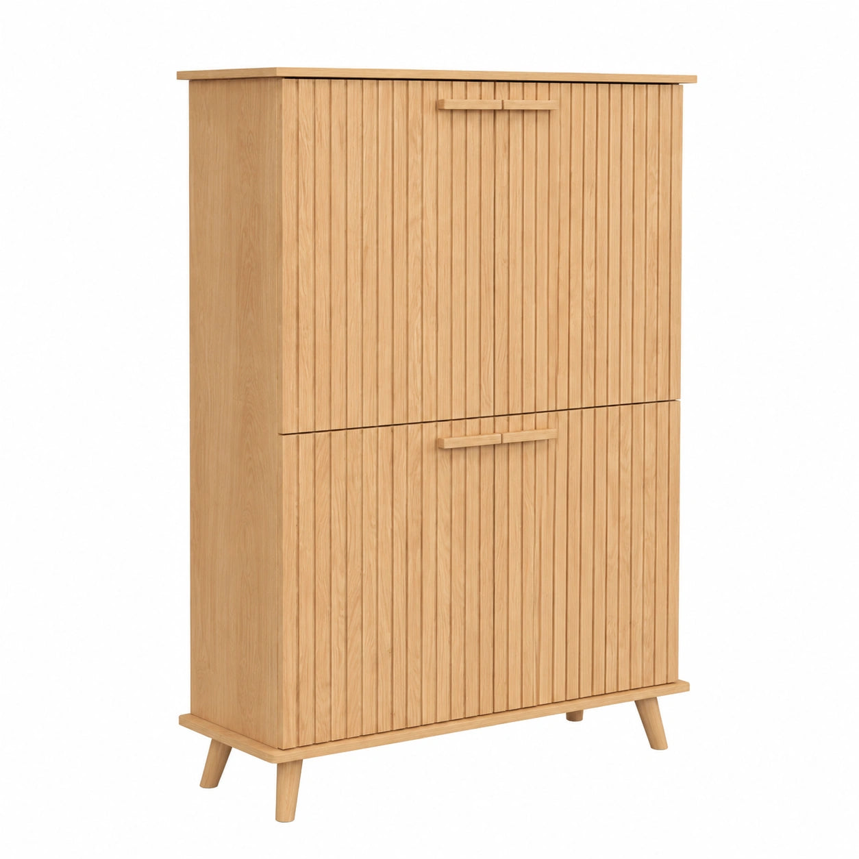 Armoire de Rangement à 4 Portes en Bois Chêne