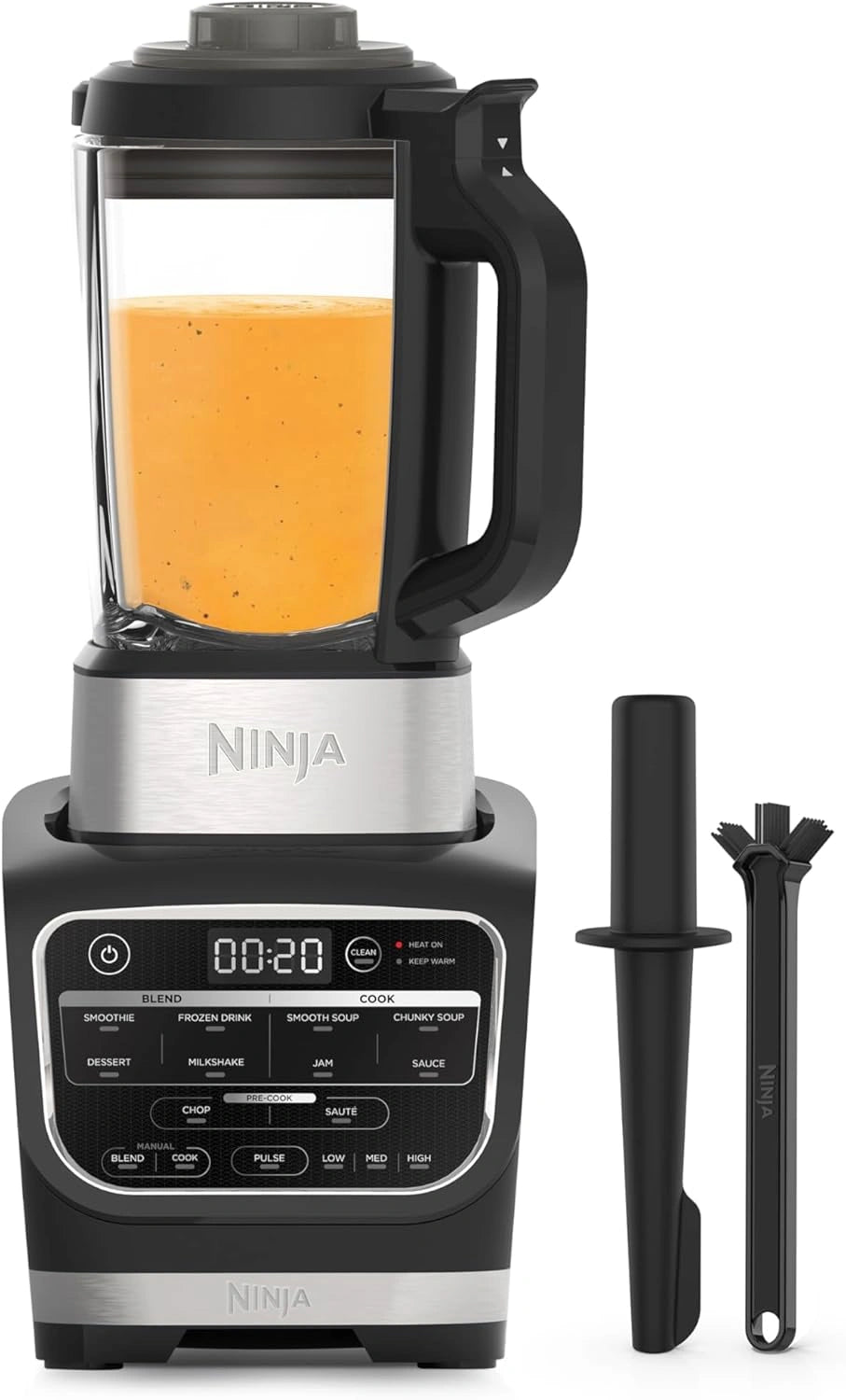 Mixeur Chauffant Ninja Foodi 1000W, 1.7L, 10 Programmes Intelligents, Soupe, Compote, Confiture, Smoothie, Brosse et Nettoyage Automatique
