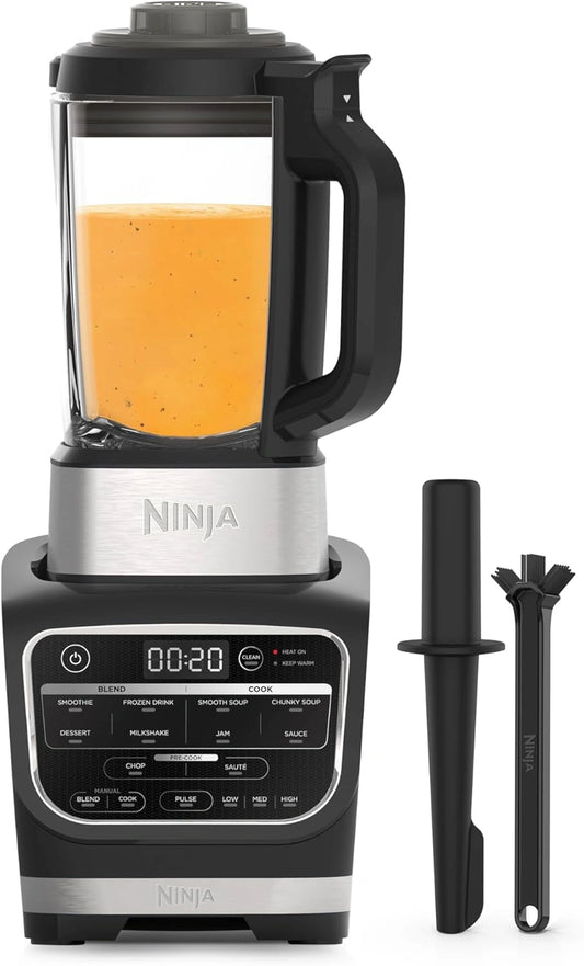 Mixeur Chauffant Ninja Foodi 1000W, 1.7L, 10 Programmes Intelligents, Soupe, Compote, Confiture, Smoothie, Brosse et Nettoyage Automatique