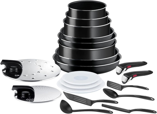 Tefal Ingenio Ensemble de Cuisine 20 Pi¨¨ces, Rev¨ºtement Antiadh¨¦sif, Sans Induction, Fabriqu¨¦ en France