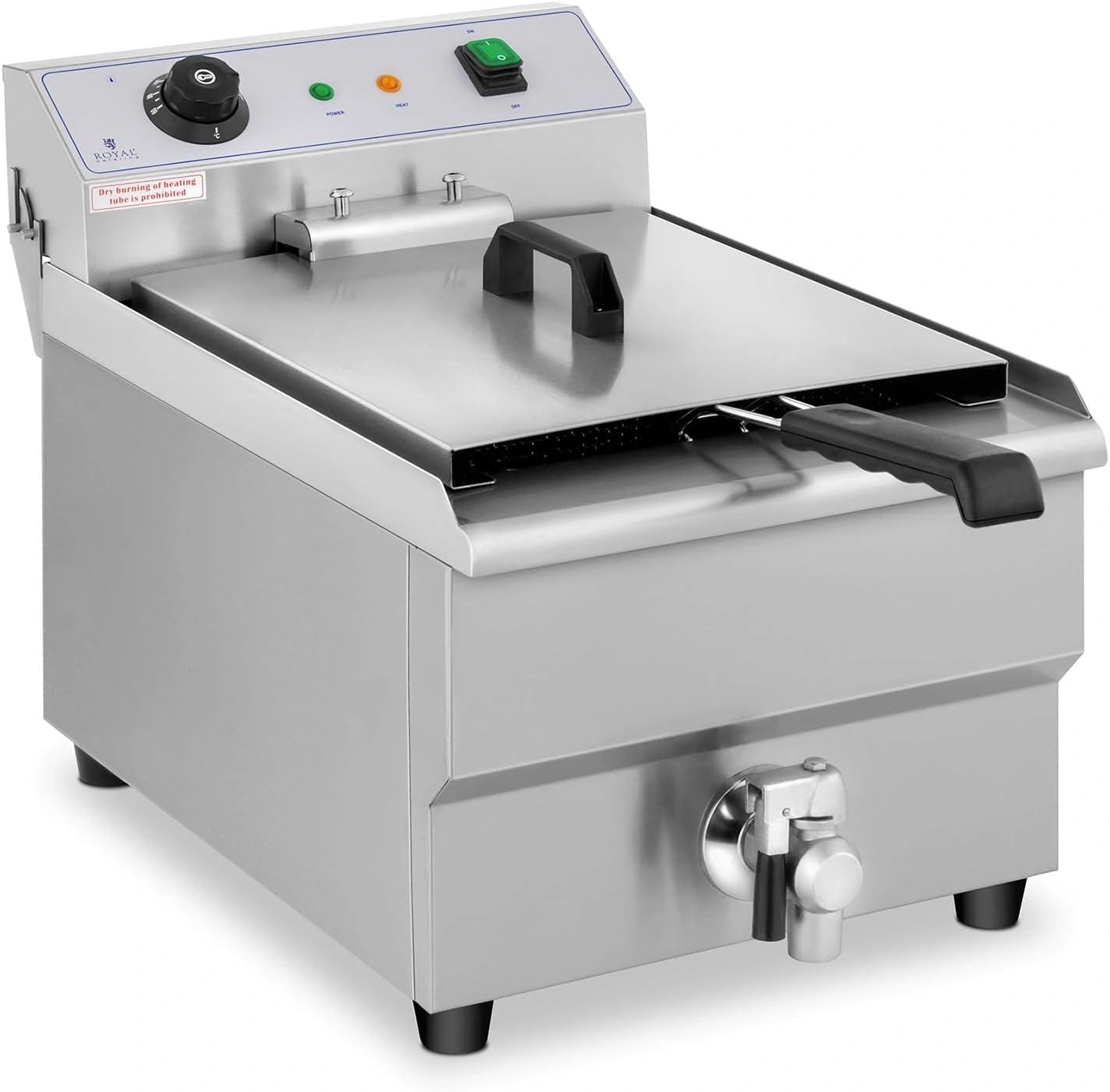 Friteuse ¨¦lectrique Professionnelle 16L Avec Robinet - Royal Catering