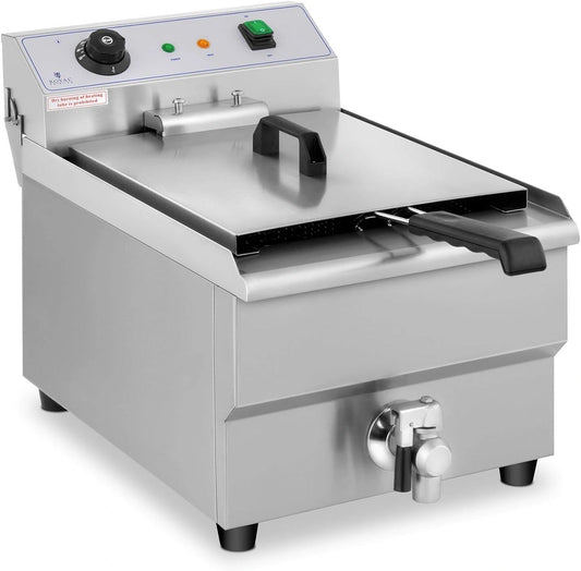 Friteuse ¨¦lectrique Professionnelle 16L Avec Robinet - Royal Catering