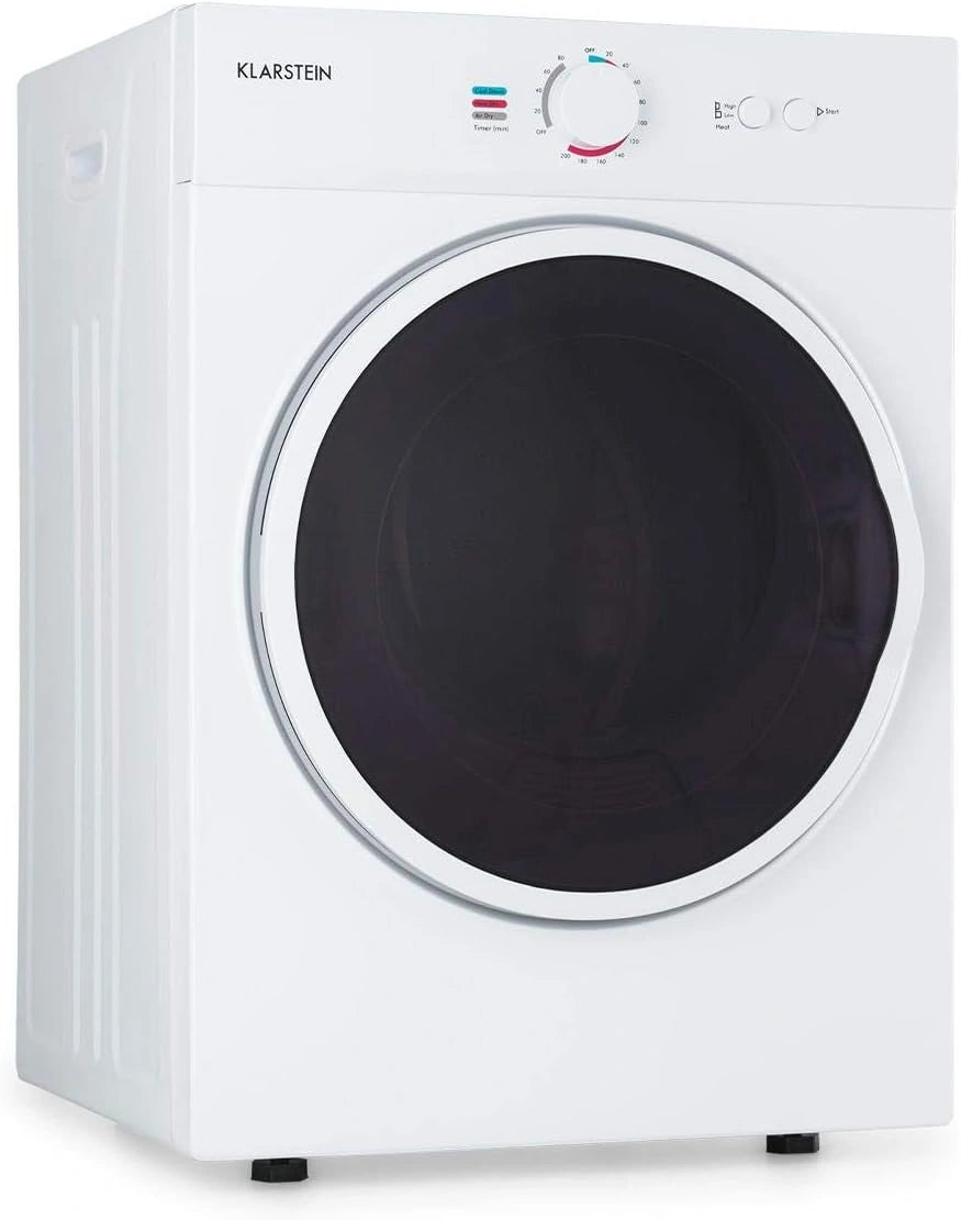 S¨¨che-linge Klarstein Jet Set, 1020W, CEE C, capacit¨¦ 3 kg, r¨¦glage de temp¨¦rature, minuterie, design compact, tambour en inox, blanc