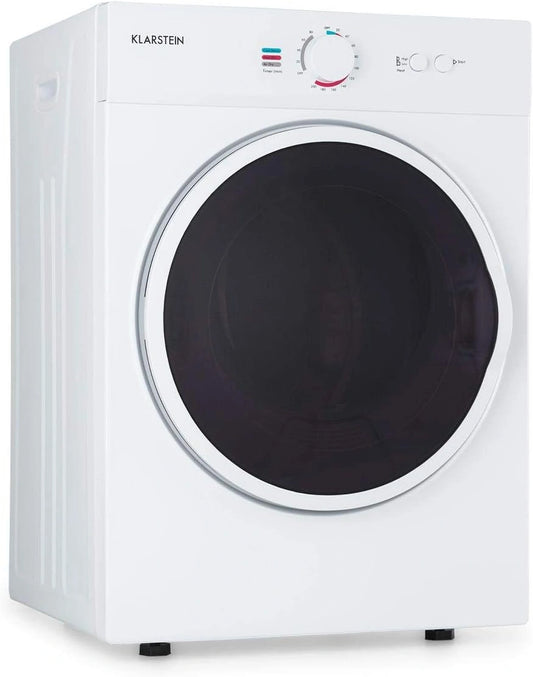 S¨¨che-linge Klarstein Jet Set, 1020W, CEE C, capacit¨¦ 3 kg, r¨¦glage de temp¨¦rature, minuterie, design compact, tambour en inox, blanc