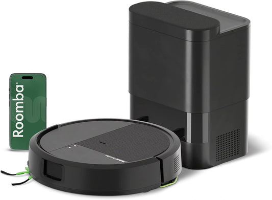 iRobot Roomba 115 Combo avec Station de Vidange - Aspirateur Robot 2 en 1 avec Fonction Laveur - Aspiration Puissante 15KPa - Brosse Lat¨¦rale Longue - Chiffon de Nettoyage Avanc¨¦ - Navigation LiDAR - Noir