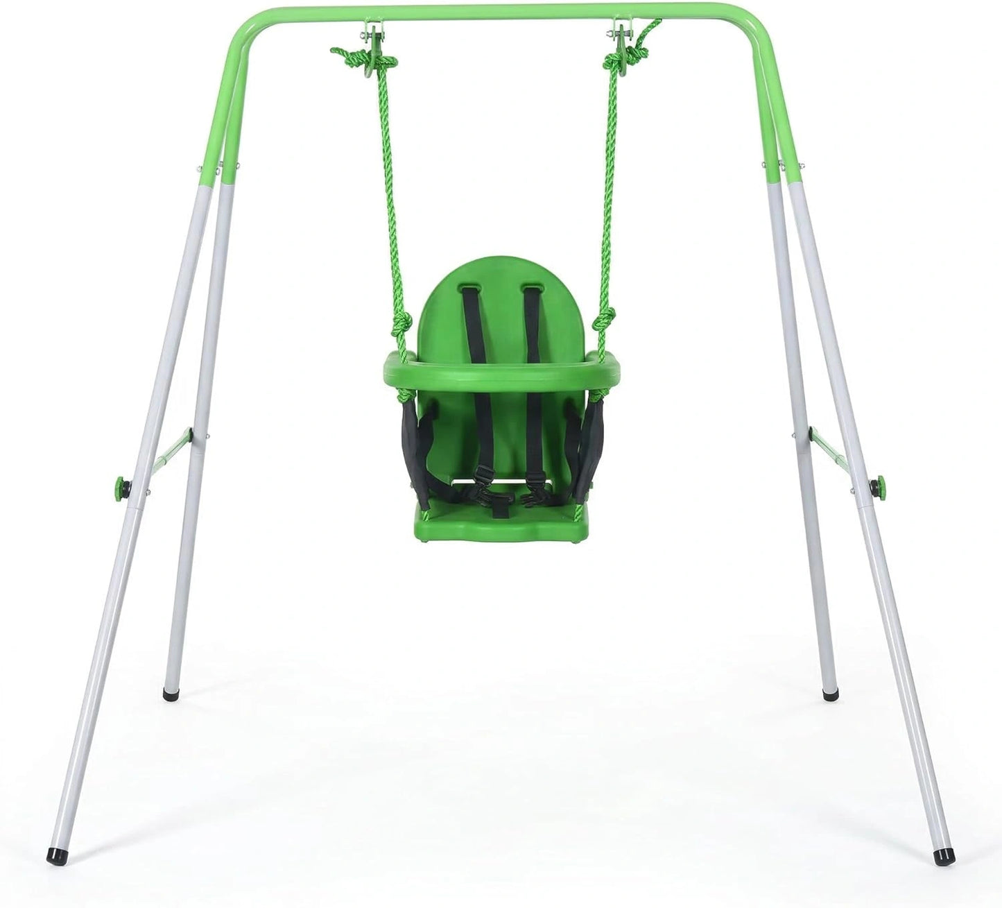 Outsunny Portique Balan?oire B¨¦b¨¦ 6-36 Mois 25 kg, Acier, Vert, Anti-D¨¦rapant, Int¨¦rieur/Ext¨¦rieur, 122 cm