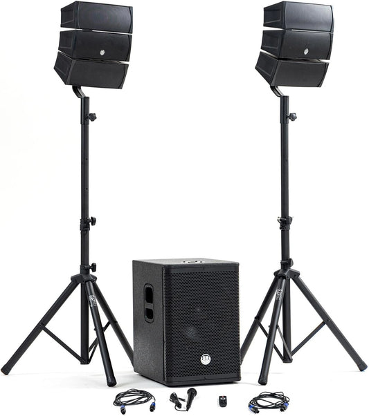 Syst¨¨me Sono DJ Complet BM Bmsonic BMS-12-ARRAY-BT 1000W avec Enceintes Satellites et Caisson de Basses 31cm USB/Bluetooth