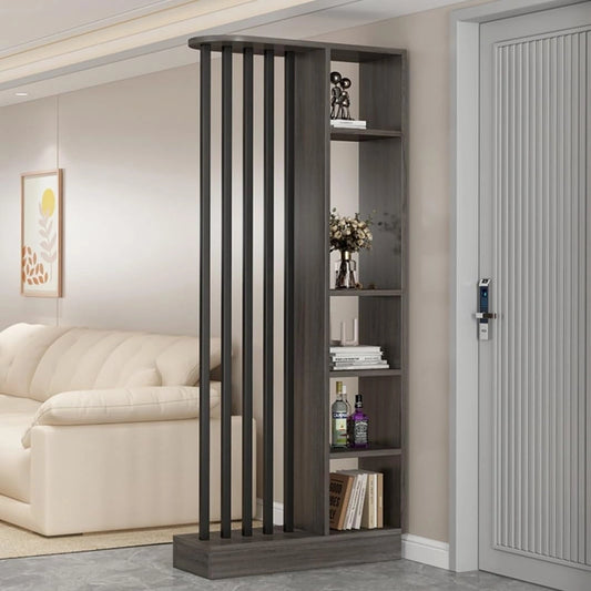 Cloison en bois multifonctionnelle avec ¨¦tag¨¨res - S¨¦paration d'espace pour maison et bureau