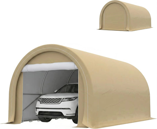 Abri voiture ext¨¦rieur 5x3x2,4m PE 190g/m2 beige - Outsunny
