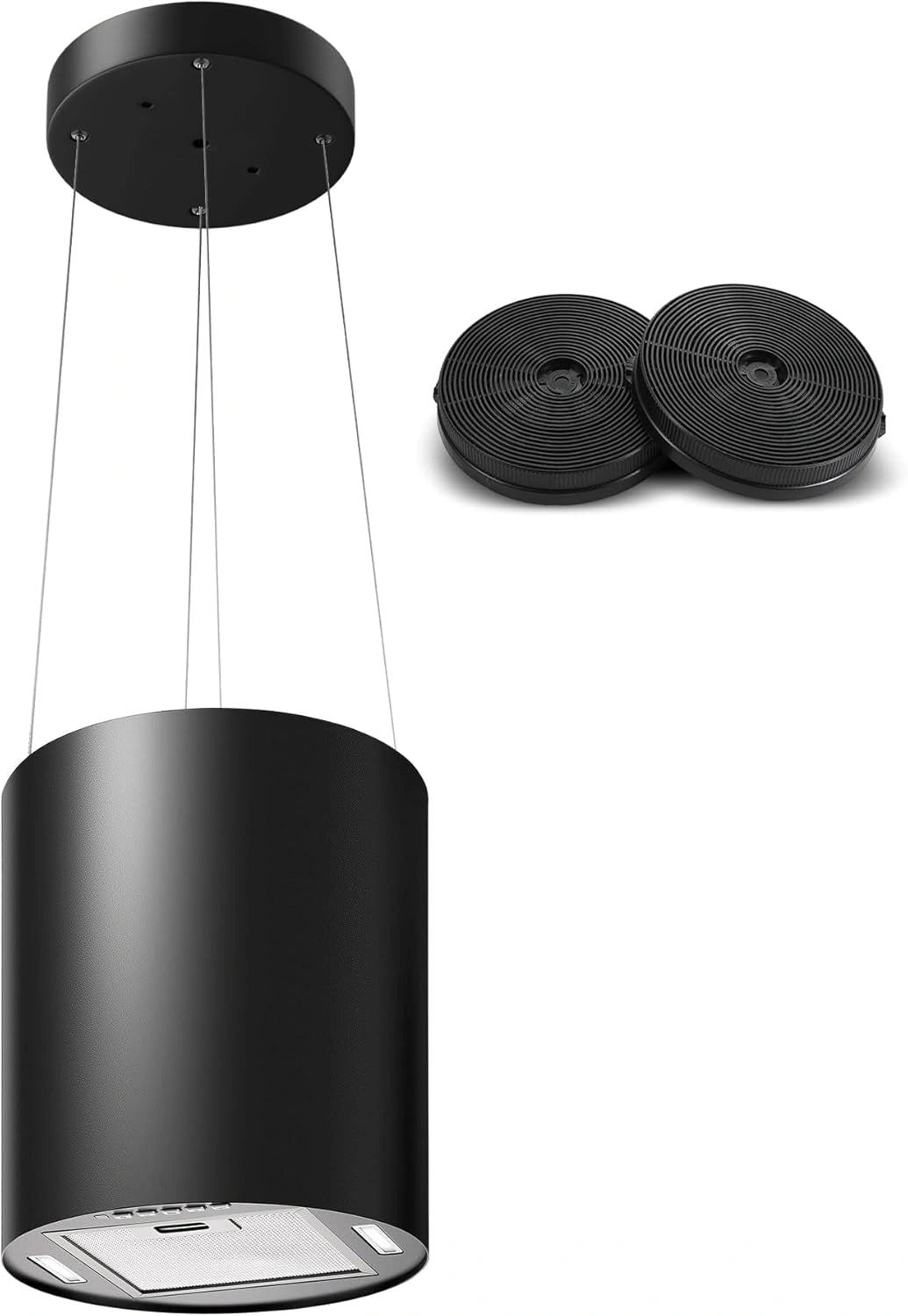 SNDOAS Hotte de Cuisine 35cm, Haute Performance 700 m3/h, 3 Vitesses, LED, Filtres ¨¤ Charbon, Arr¨ºt Automatique, Noir