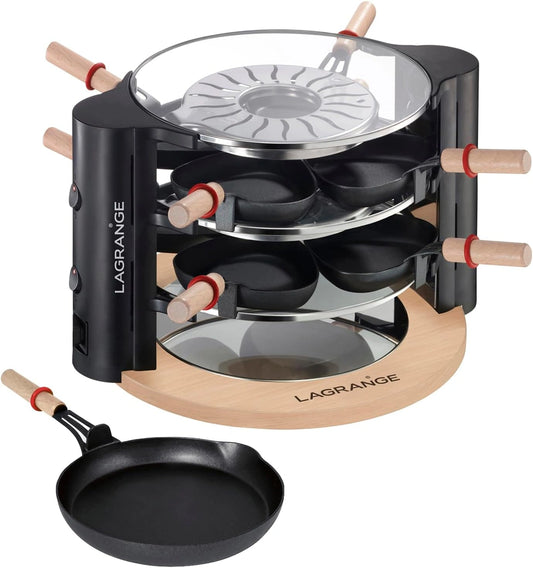 Appareil ¨¤ Raclette LAGRANGE 8 Personnes, Made in France, Po¨ºlon ¨¤ Reblochon, 2 Niveaux, 900W, Raclette Evolution 149011