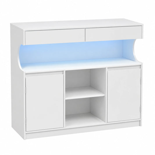 Buffet de Cuisine avec Éclairage LED et Rangement Multiple