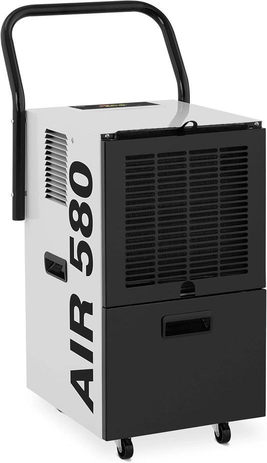 D¨¦shumidificateur Industriel MSW - 50L/24h, Jusqu'¨¤ 90m2, 650m3/h - Portable avec Roues - ¨¦cran LED