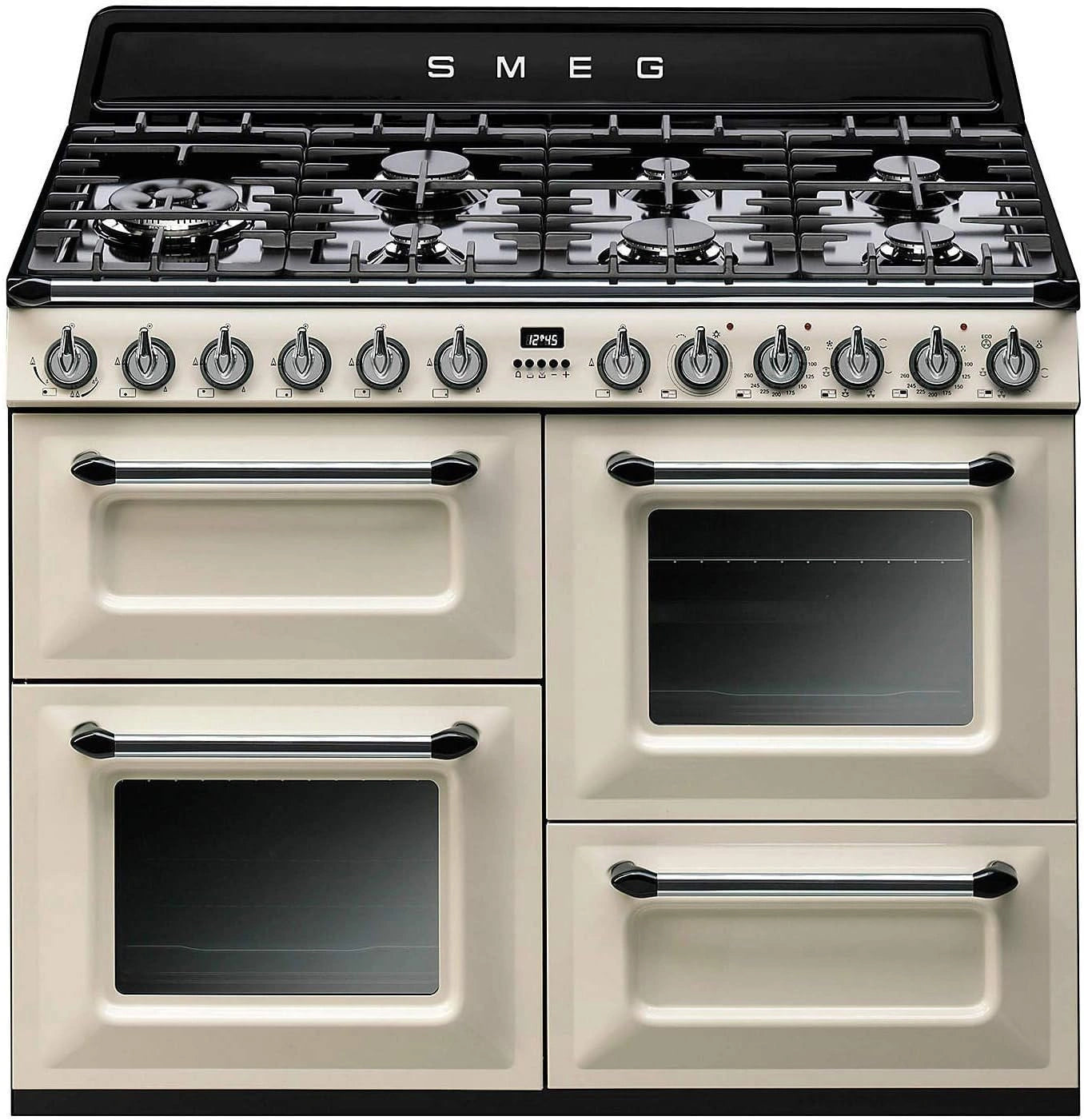 Cuisini¨¨re Smeg TR4110P1 Cr¨¨me - ¨¦nergie Classe A - Gaz et Four ¨¦lectrique Multifonction - Nettoyage Vapeur - Porte Froide