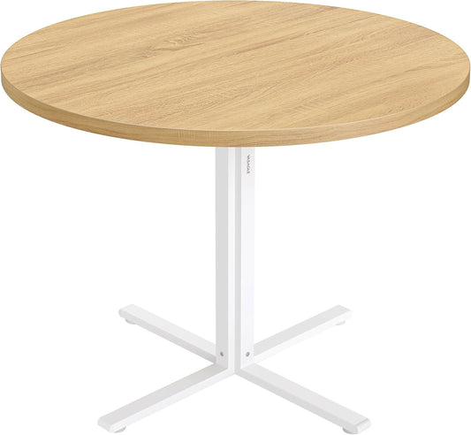 Table Ronde de Cuisine VASAGLE, 4 Personnes, Style Rustique, R¨¦sistante ¨¤ l'Eau, 80 cm, Ch¨ºne Dor¨¦