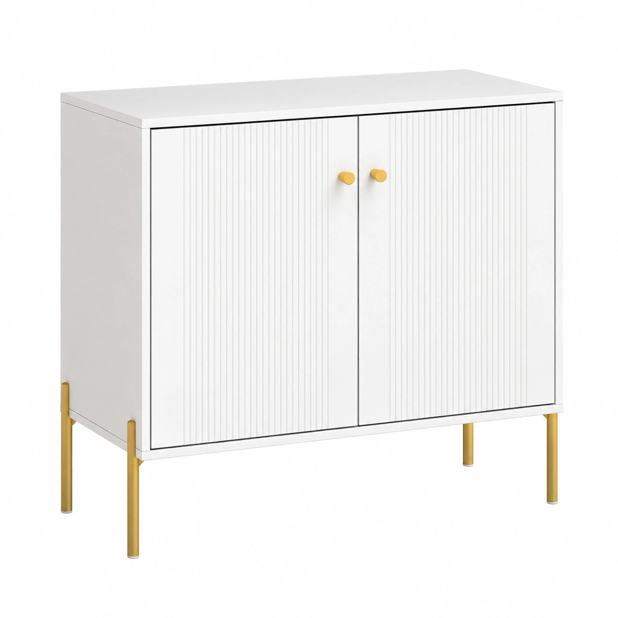 Buffet moderne avec portes cannelées et étagère ajustable