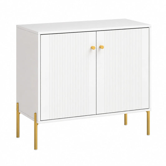 Buffet moderne avec portes cannelées et étagère ajustable
