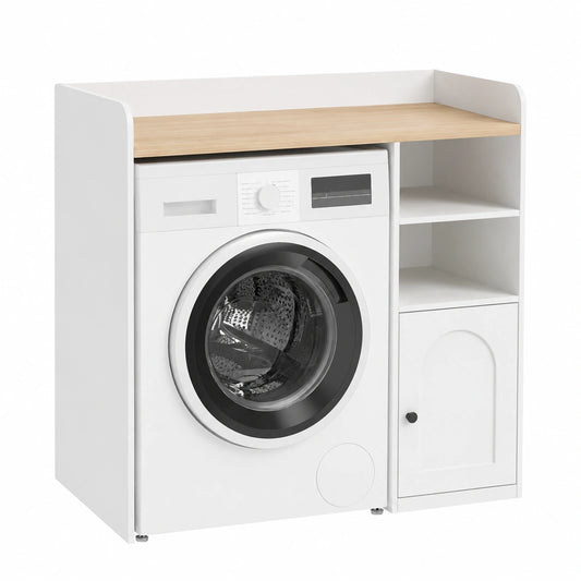Armoire de Rangement pour Machine à Laver avec Étagères et Porte Douce