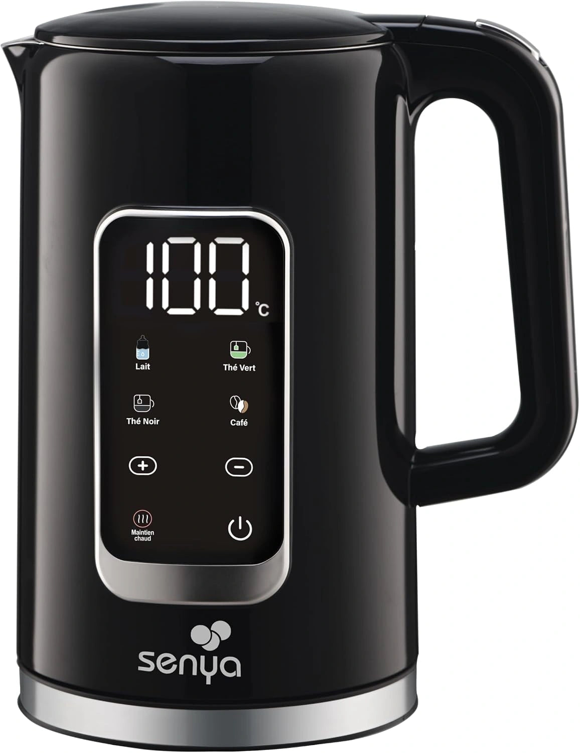 Bouilloire ¨¦lectrique Inox 1,7L - R¨¦glage Temp¨¦rature 40-100¡ãC - ¨¦cran LCD - Maintien au Chaud 2h - 5 Modes pour Th¨¦ et Caf¨¦ - 2200W - Socle Pivotant 360¡ã - Double Paroi