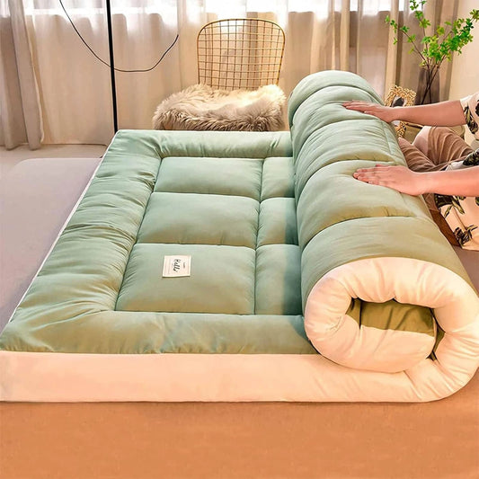 Matelas Futon Tatami Japonais Pliable et Confortable pour Camping et Sol, 90x200 cm