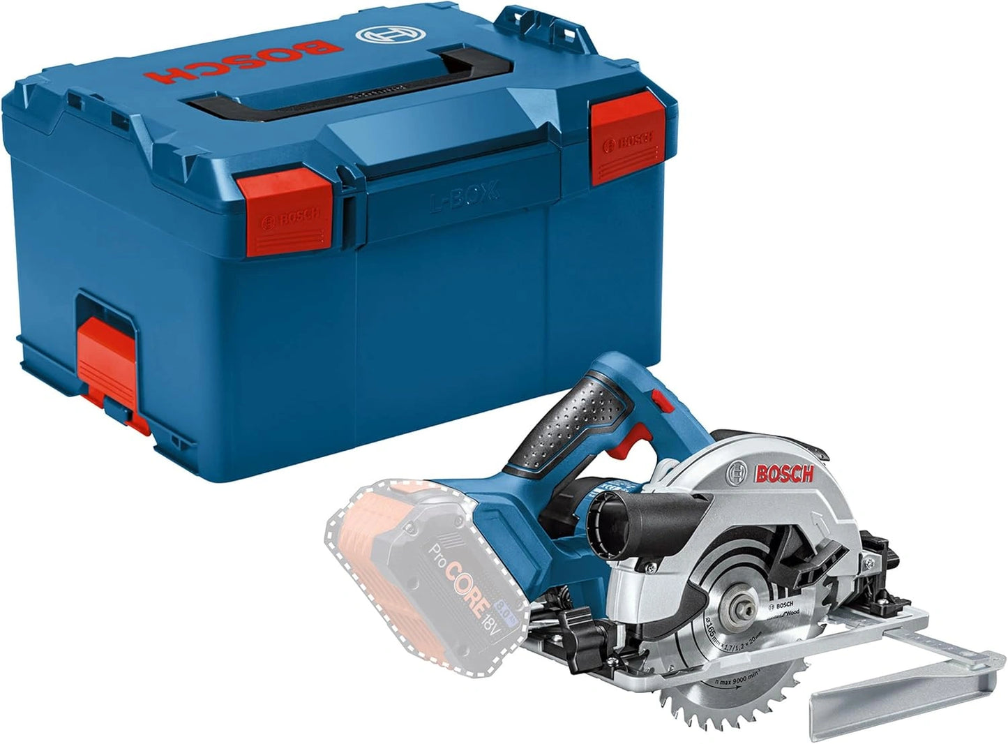 Scie Circulaire Sans Fil Bosch Pro 18V, Lame 165mm, Coupe 57mm, avec L-BOXX