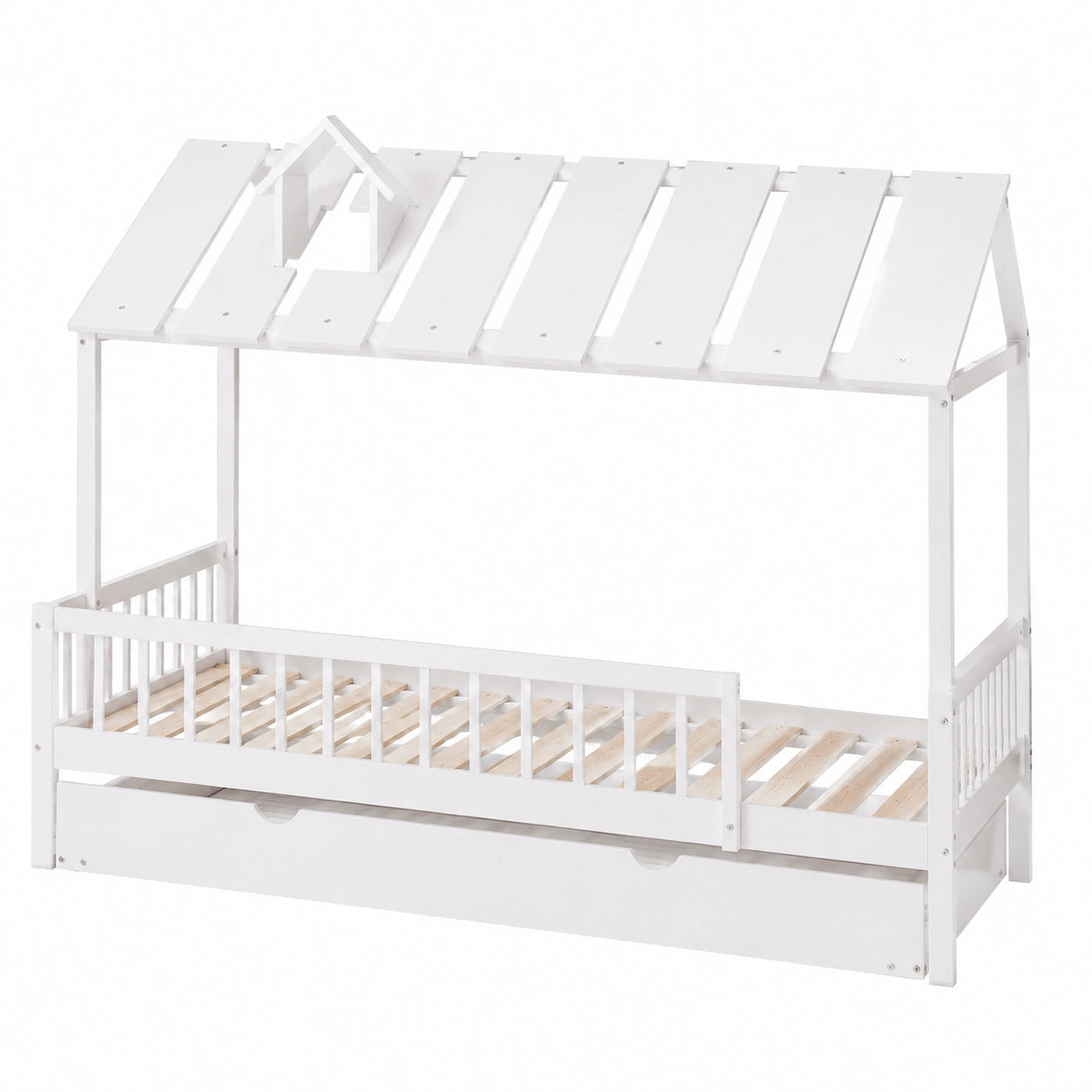 Lit superposé pour enfants 120x200 avec lit gigogne et rangement intégré