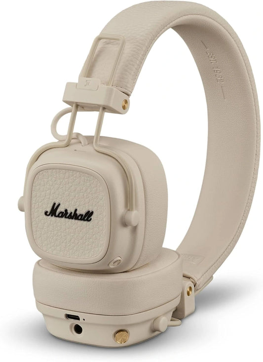 Marshall Major V Casque Bluetooth Pliable, Plus de 100 Heures d'Autonomie, Couleur Cr¨¨me