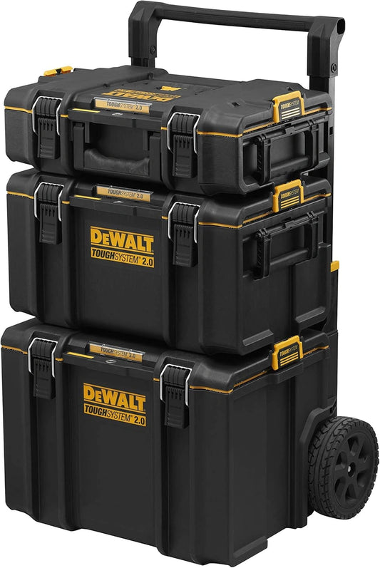 Ensemble DeWalt Toughsystem 3 en 1 - Coffrets Petits, Moyens et Mobiles IP65 - Noir/Jaune