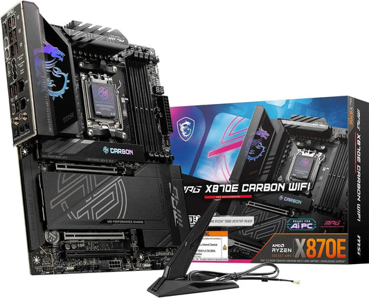 MSI MPG X870E Carbon WiFi Carte M¨¨re ATX pour AMD Ryzen 9000/8000/7000, AM5, DDR5 8400+MT/s OC, PCIe 5.0, M.2 Gen5, Wi-Fi 7, 5G LAN