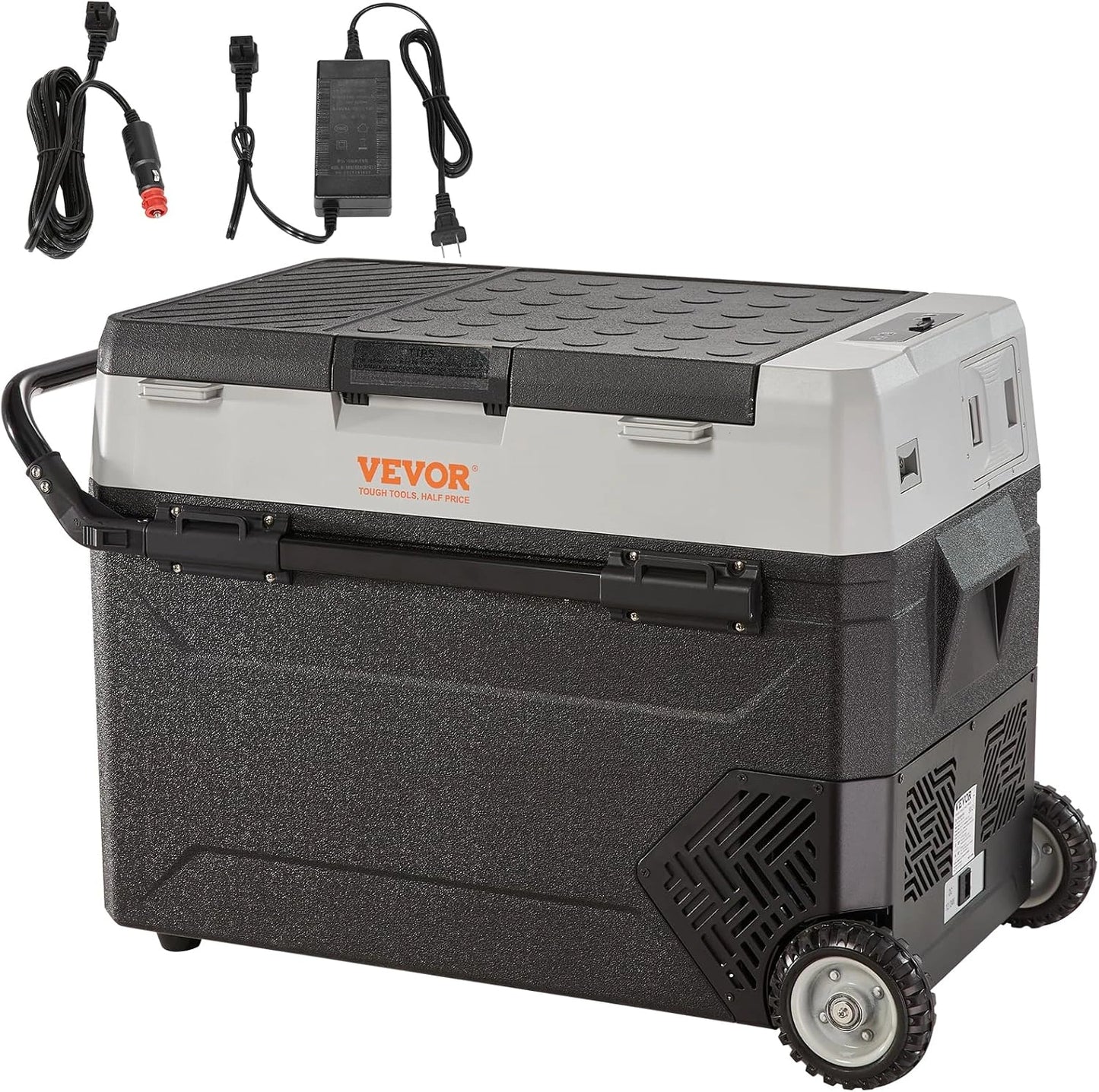 Glaci¨¨re ¨¦lectrique Portable 38L VEVOR - R¨¦frig¨¦rateur Auto Double Zone - Cong¨¦lateur R¨¦glable -20¡ãC ¨¤ 10¡ãC