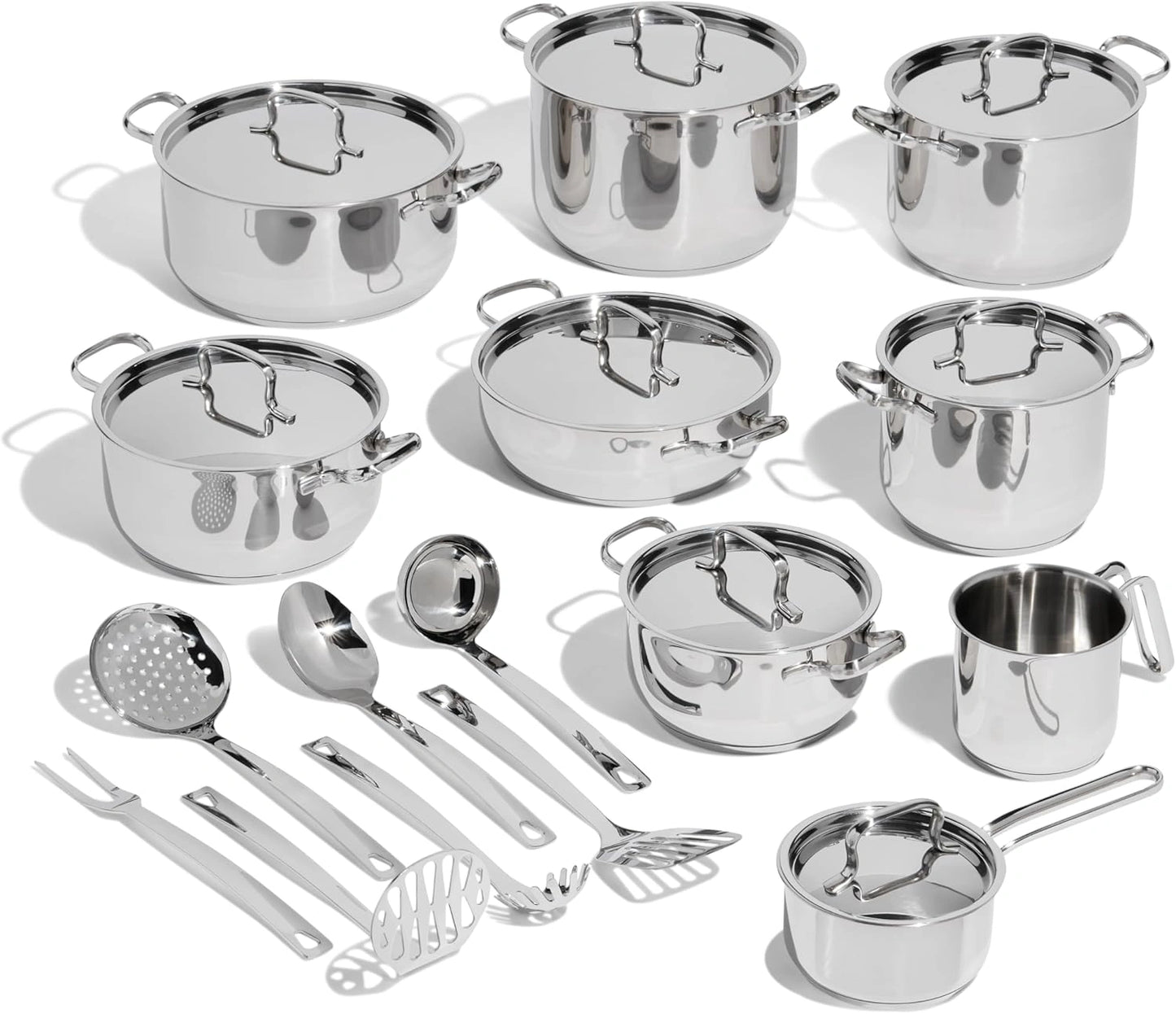 Ensemble de Cuisson Lagostina Sfiziosa Acier Inoxydable, Compatible Induction et Gaz, 24 Pi¨¨ces